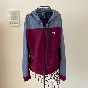 PINK ATHLETIC ZIP UP HOODIE